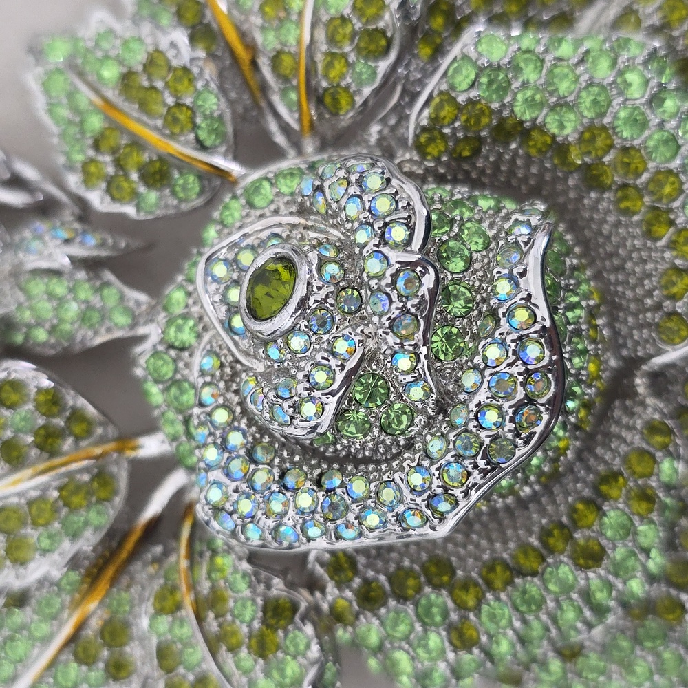 Large Statement Rose Flower Pendant Necklace Stun… - image 4